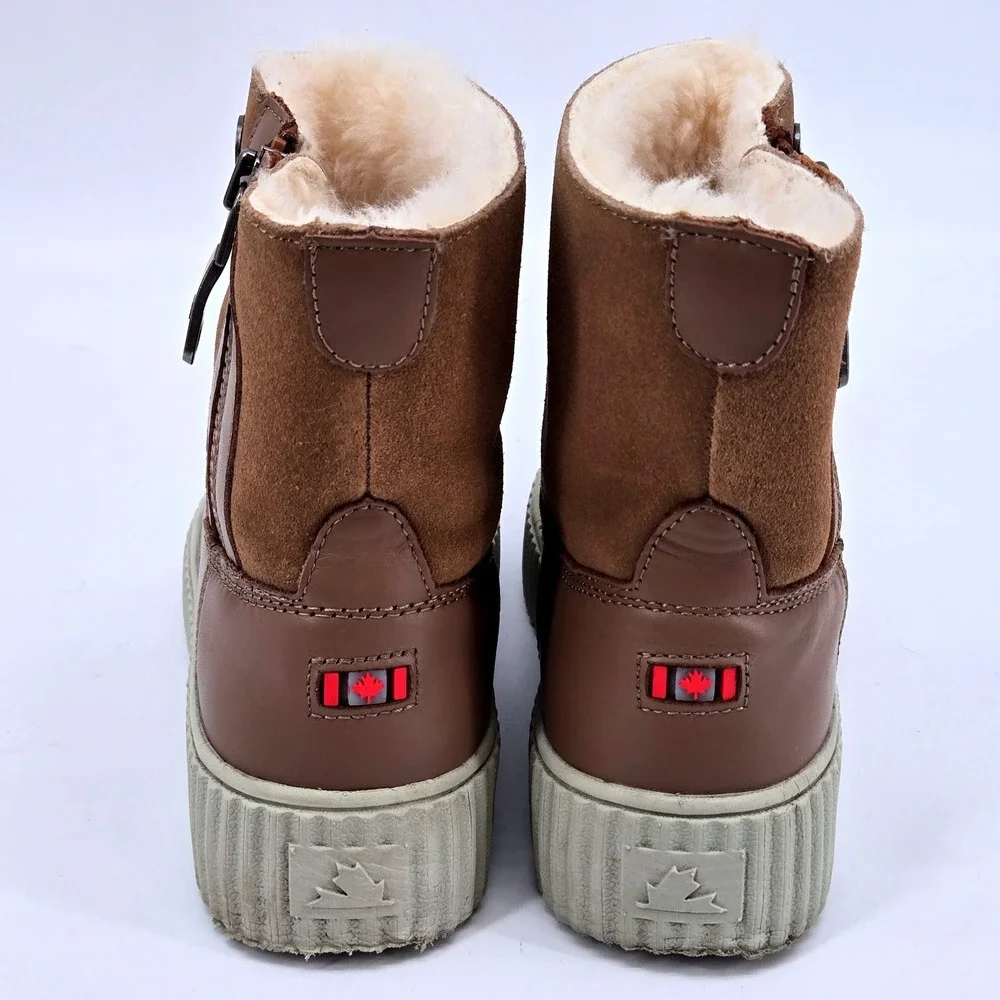 Pajar‎ Canada Janie 2.0 Waterproof Platform Shearling Boot Brown Sz 7 38